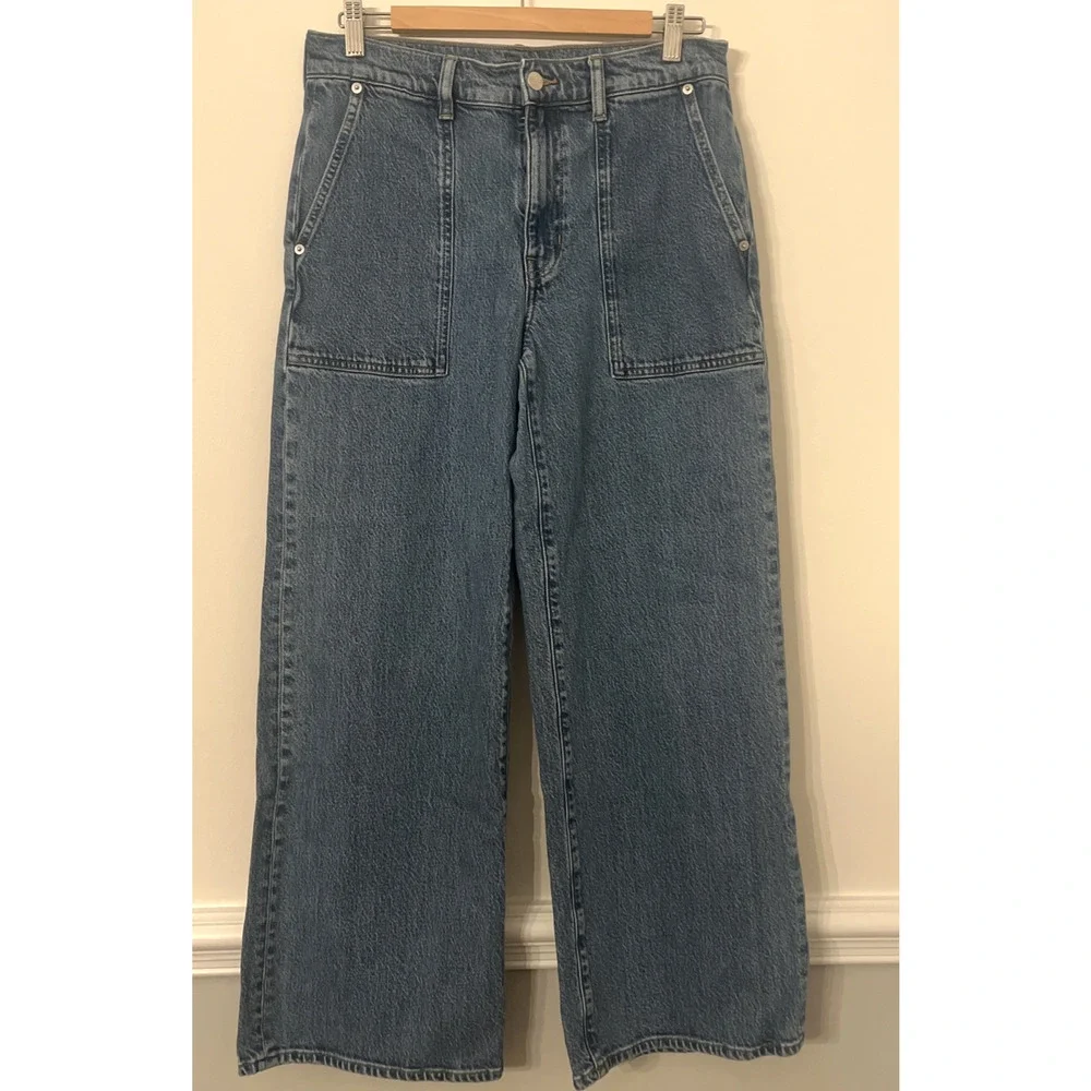 J. Crew Camp-Pocket Wide Leg Jeans For Women Size 27 Medium Wash